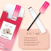 Nouveau Viral YDBY 4pcs Little Smoke Lip Gloss Mascara& Eyeliner