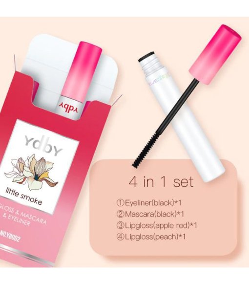 Nouveau Viral Ydby 4Pcs Little Smoke Lip Gloss Mascara&Amp; Eyeliner