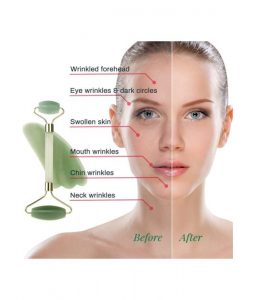 Rouleau De Jade Naturel Pour Le Visage Avec Grattement Gua Sha