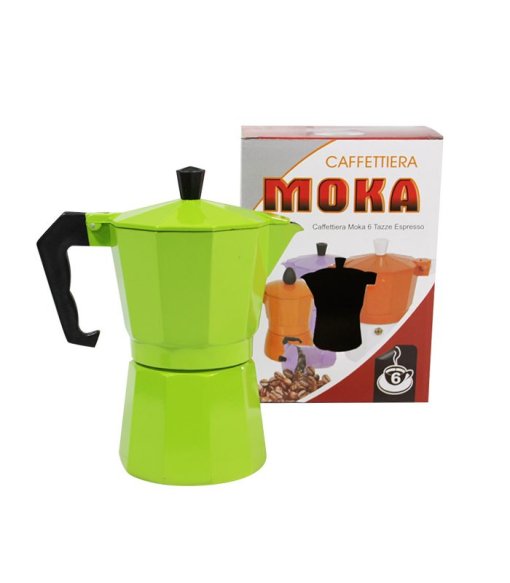 Cafetière Moka Colorée 6 Tasses En Aluminium