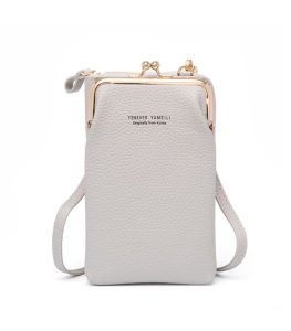 Petit Sac à Bandoulière En Cuir PourFemme grise