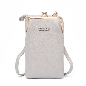 Petit Sac à Bandoulière En Cuir PourFemme grise