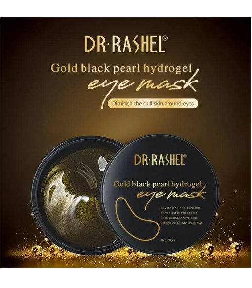 Dr.rashel-Masque-Pour-Les-Yeuxhydrogel-Doré-Et-Perle-Noire-60-Pièces