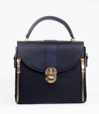 Sac a main noir fermoir doré