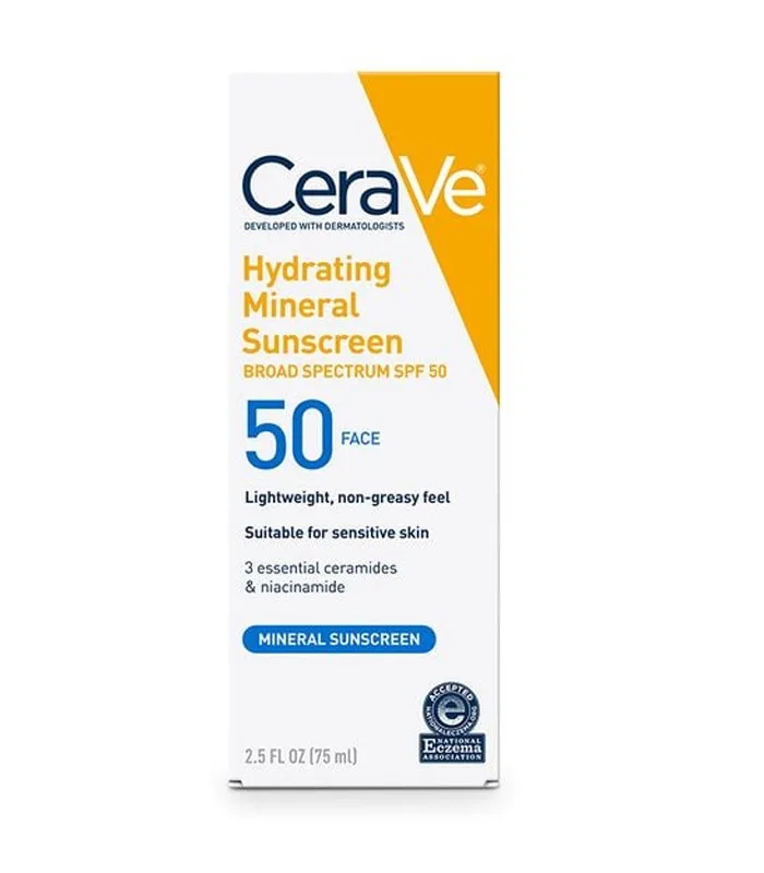 CeraVe Ecran solaire minéral lotion hydratant SPF50 75ml – Image 1
