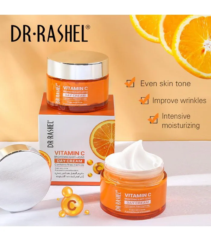 Dr.Rashel Vitamine C Crème Visage Jour Eclaircissante et Anti-âge 50g – Image 1