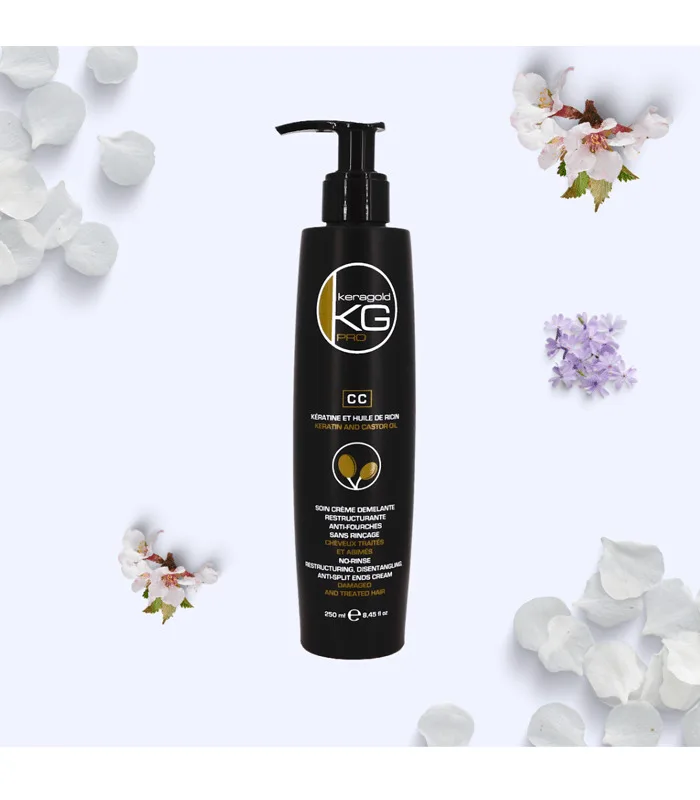 Keragold Pro Soin Crème Démêlant Restructurant Anti-Fourches sans Rinçage 250ml – Image 1