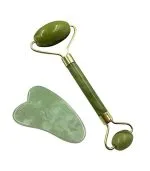 Rouleau de jade naturel pour le visage avec Grattement Gua Sha