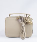 Sac à main beige à poignée supérieure – Image 3