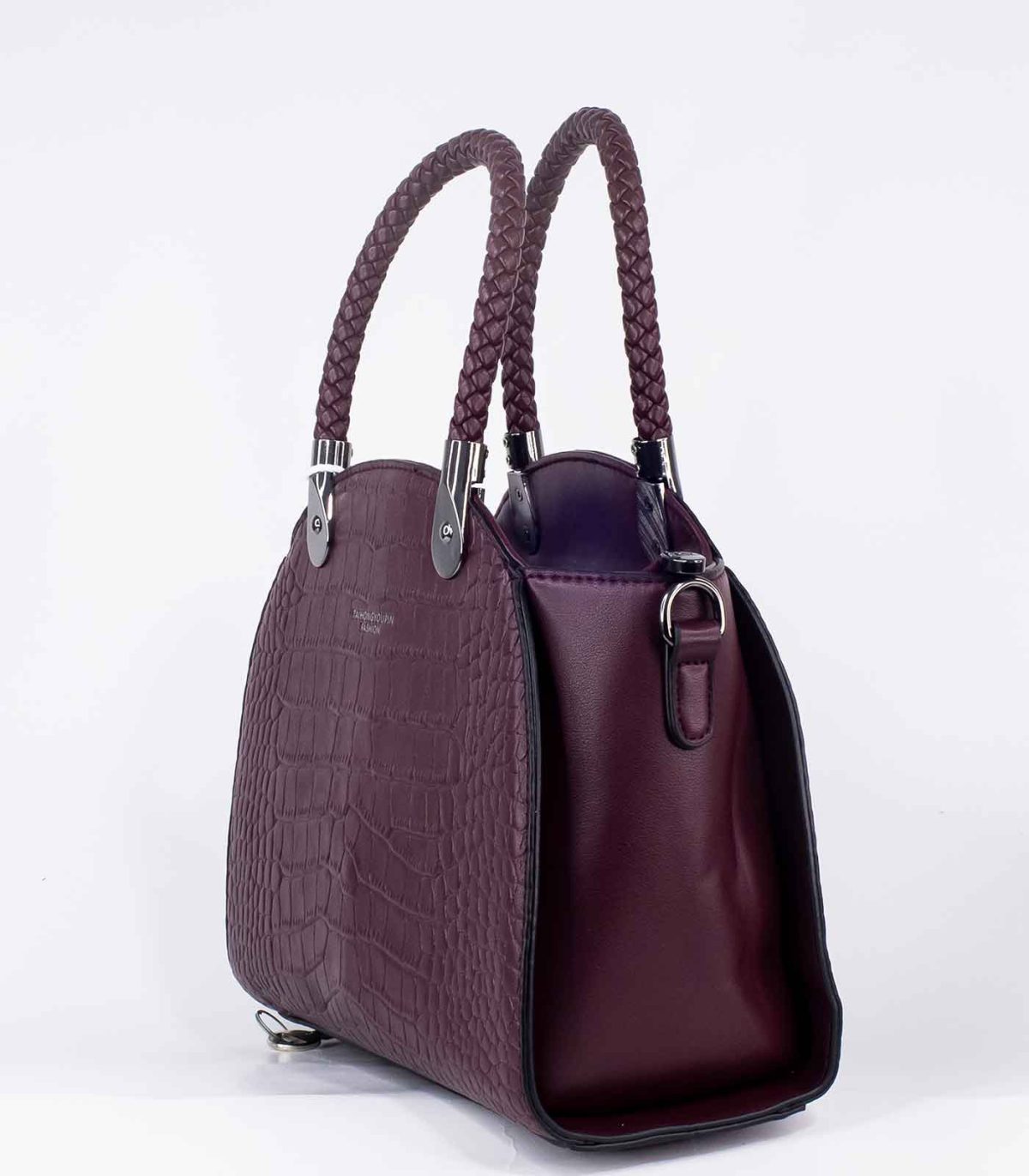 Sac-a-main-bordeaux-texture-crocodile-2-1.jpg Sac a main bordeaux texture crocodile – Image 2