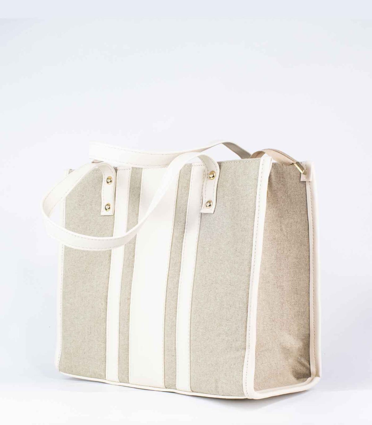 Sac a main carré beige – Image 2