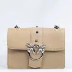 Sac à main cuir beige Love Birds (Pinko)
