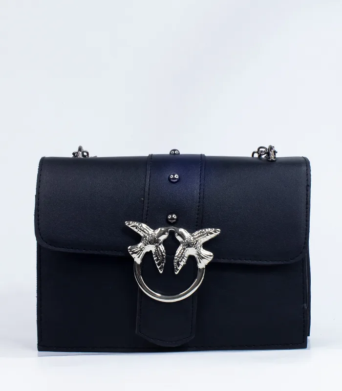 Sac à main cuir noir Love Birds (Pinko) – Image 1
