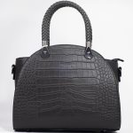 Sac a main gris texture crocodile