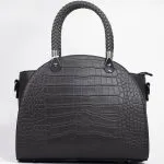 Sac a main gris texture crocodile