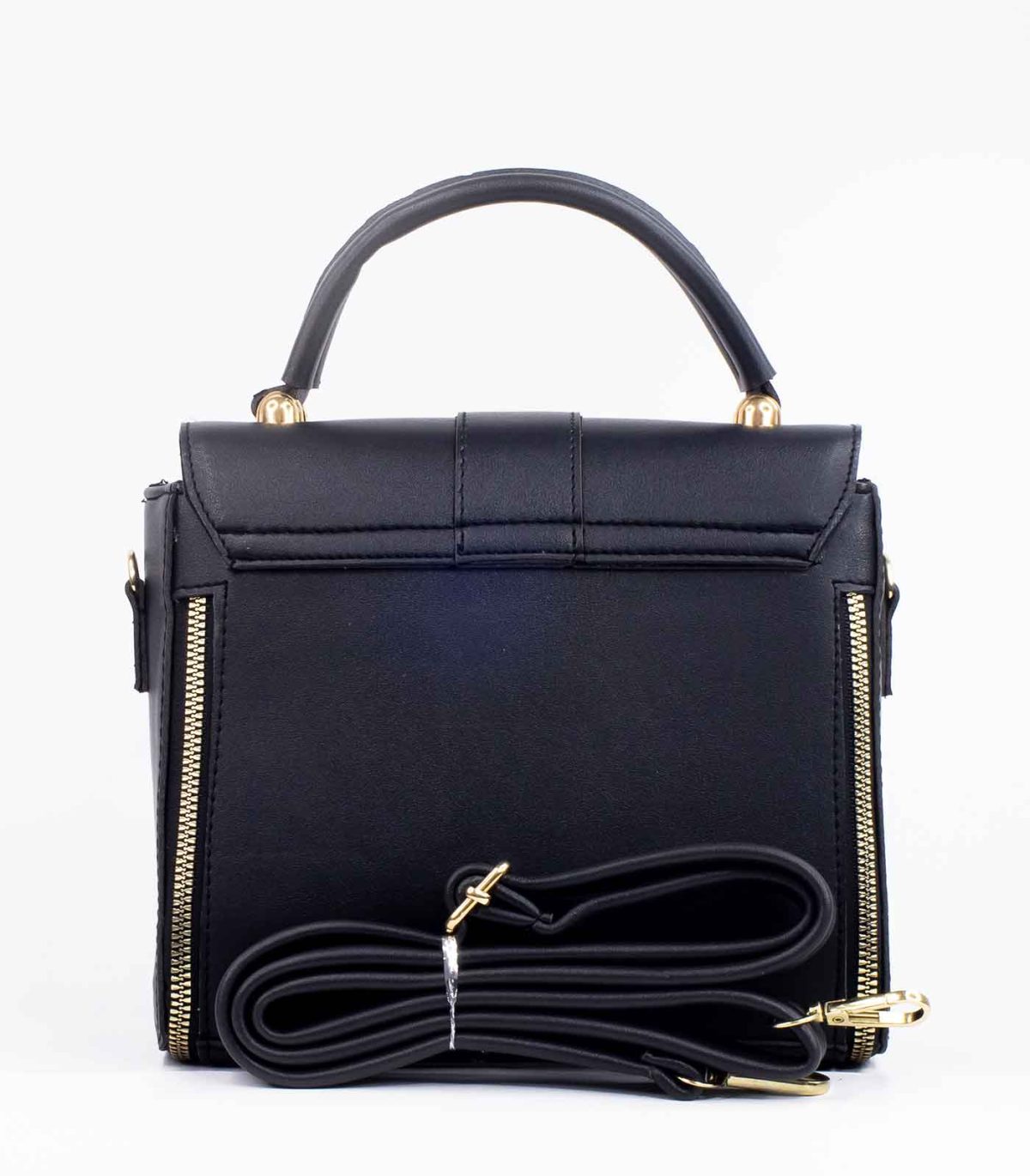 Sac a main noir fermoir doré – Image 3