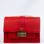 Sac à main rouge en cuir véritable