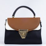 Sac à main tricolore marron noir